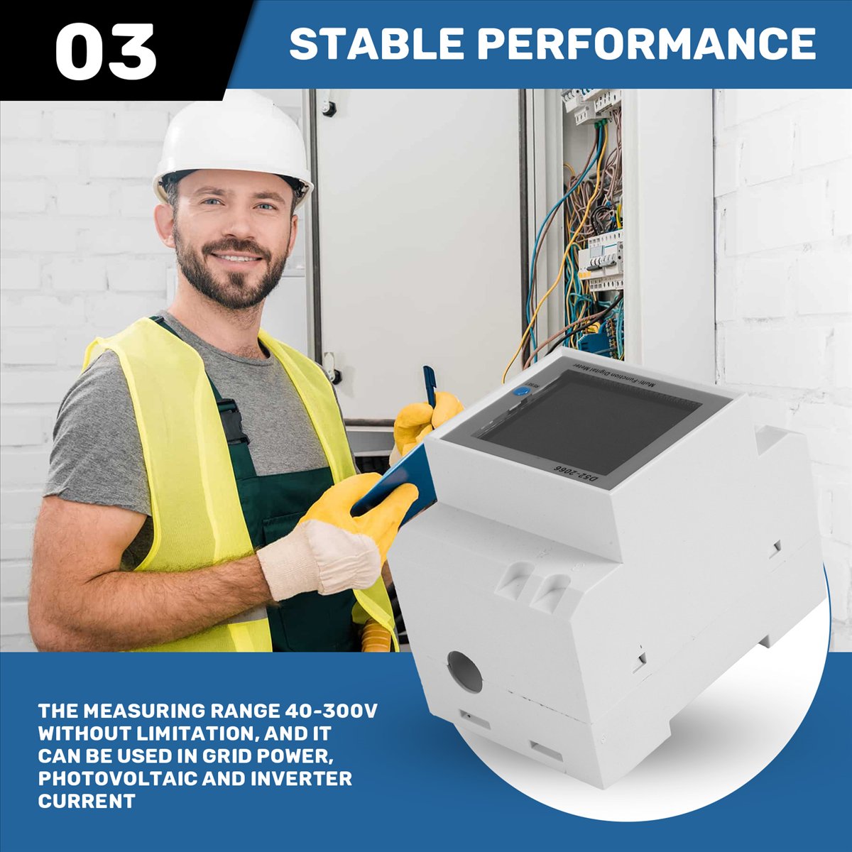 Power Tools Mall - Misuratore AC da Guida DIN 6-in-1